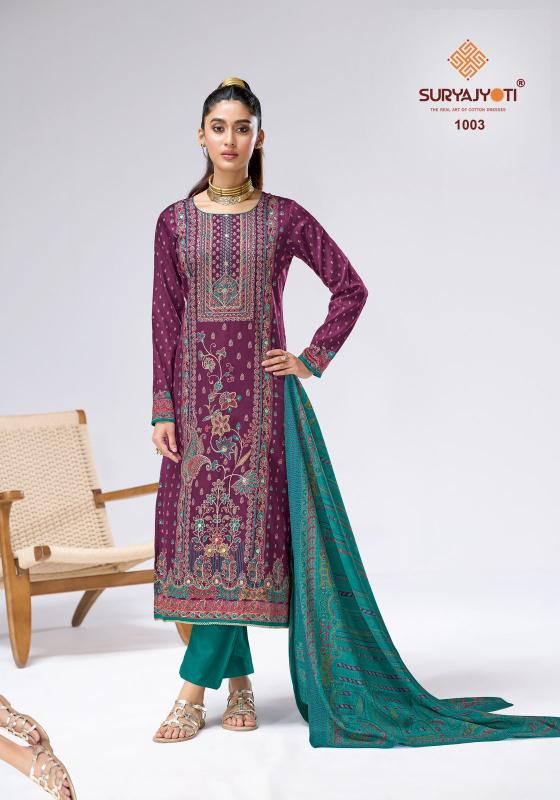 Suryajyoti charvi vol-1 handwork wholesale dress material